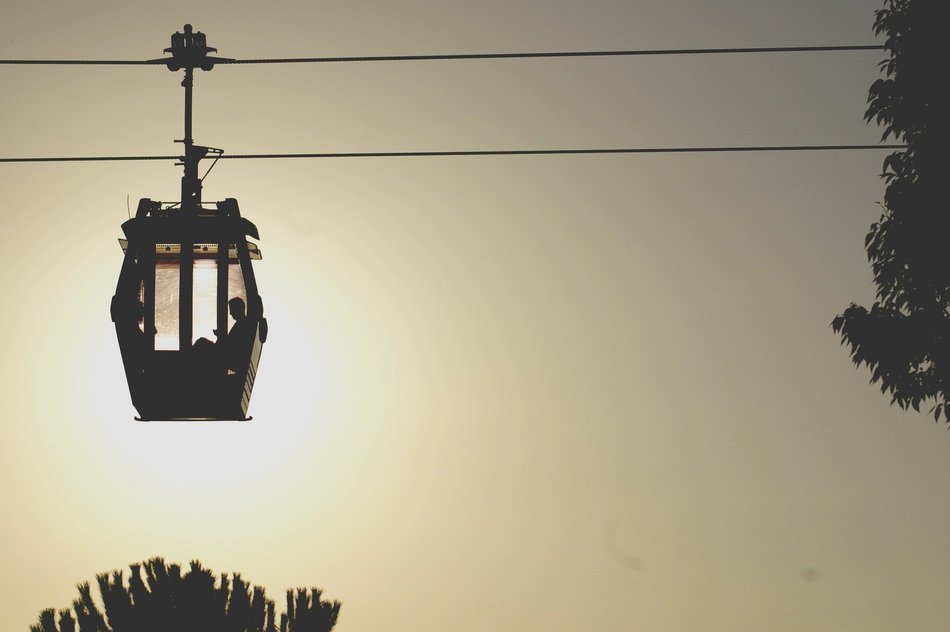 chairlift against the evening sky