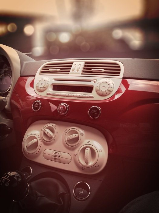 Colorful air conditioner of Fiat 500