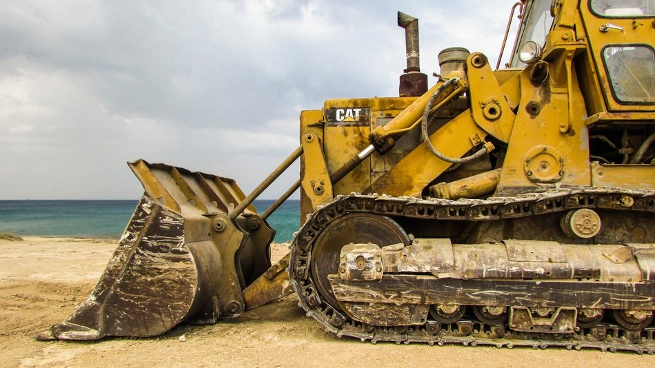 bulldozer on the beach