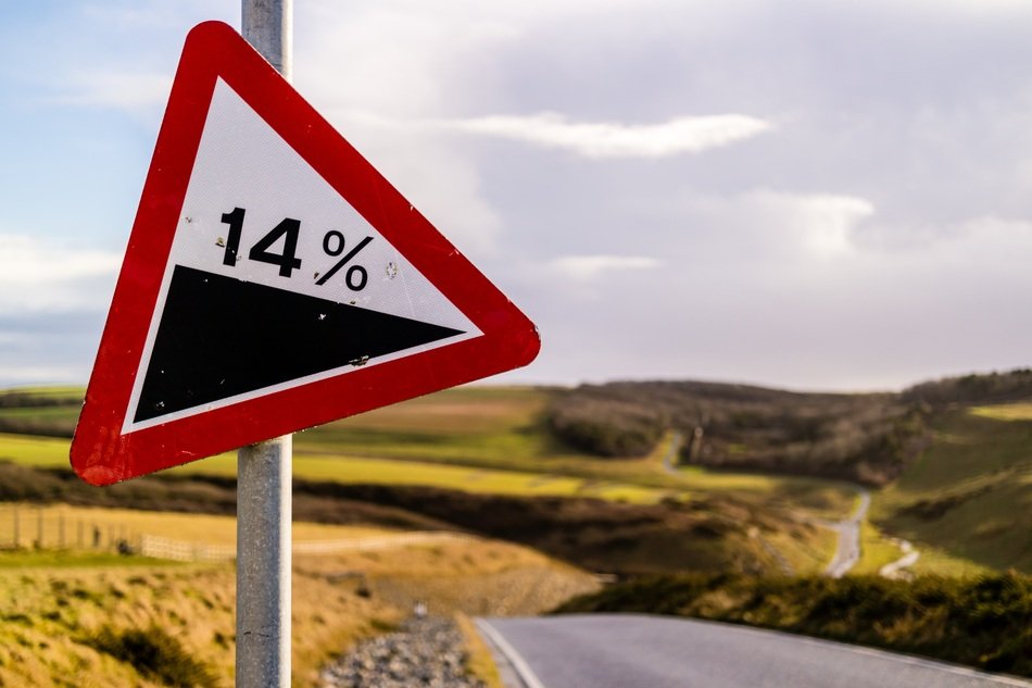 Decline Road Sign