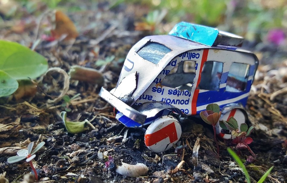 Paper car on the ground on the island of Madagascar