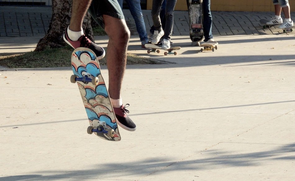 Skateboarder Street boy in park