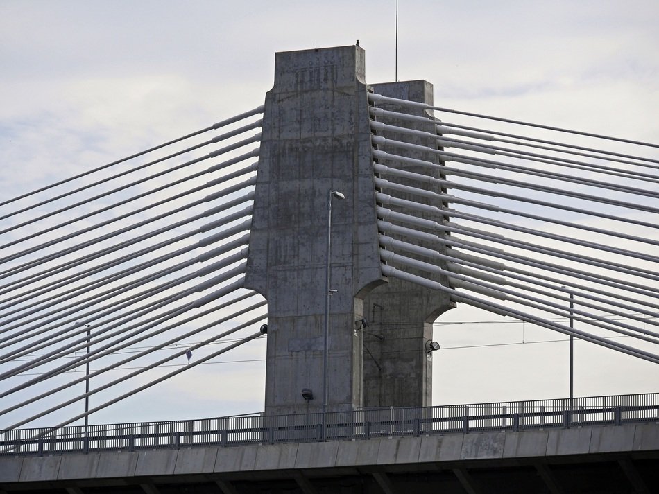 Pylons Concrete Suspension across the Danube