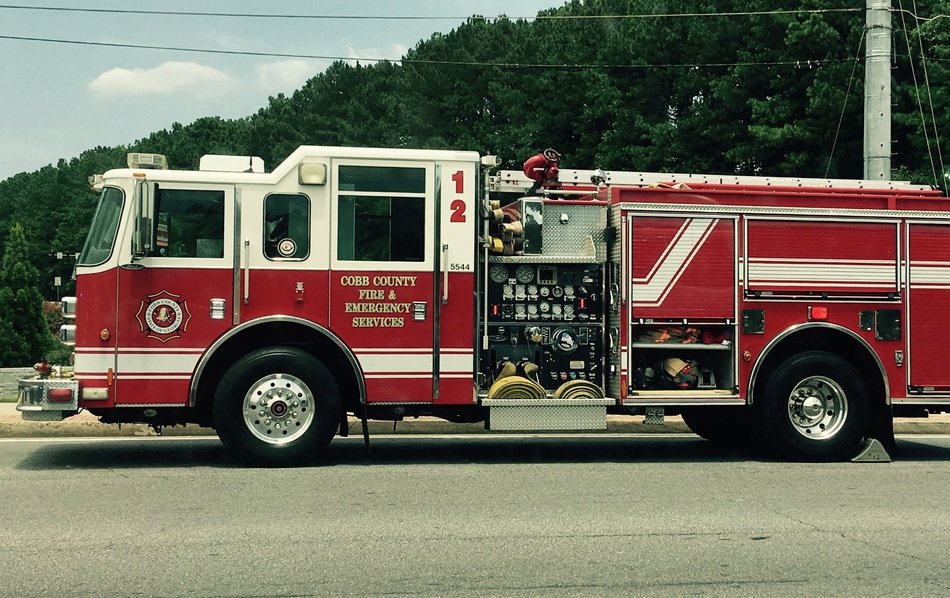 Colorful fire truck in Cobb County