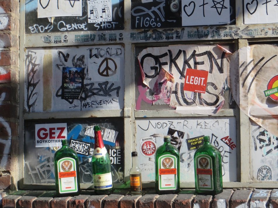 Bottles of alcohol in Berlin in Germany
