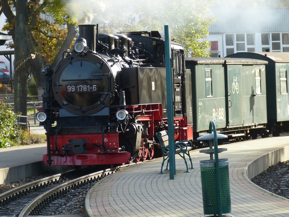 historical working train in rugen