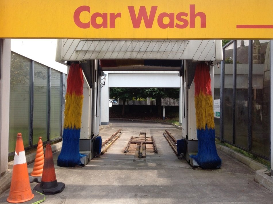 colorful Car Wash Brushes at garage