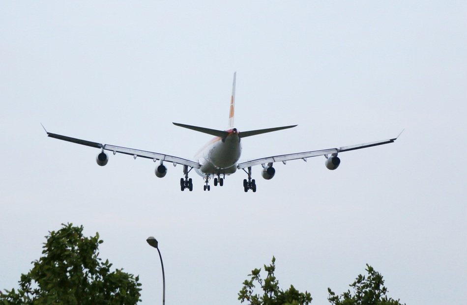 big plane over sao paulo airport