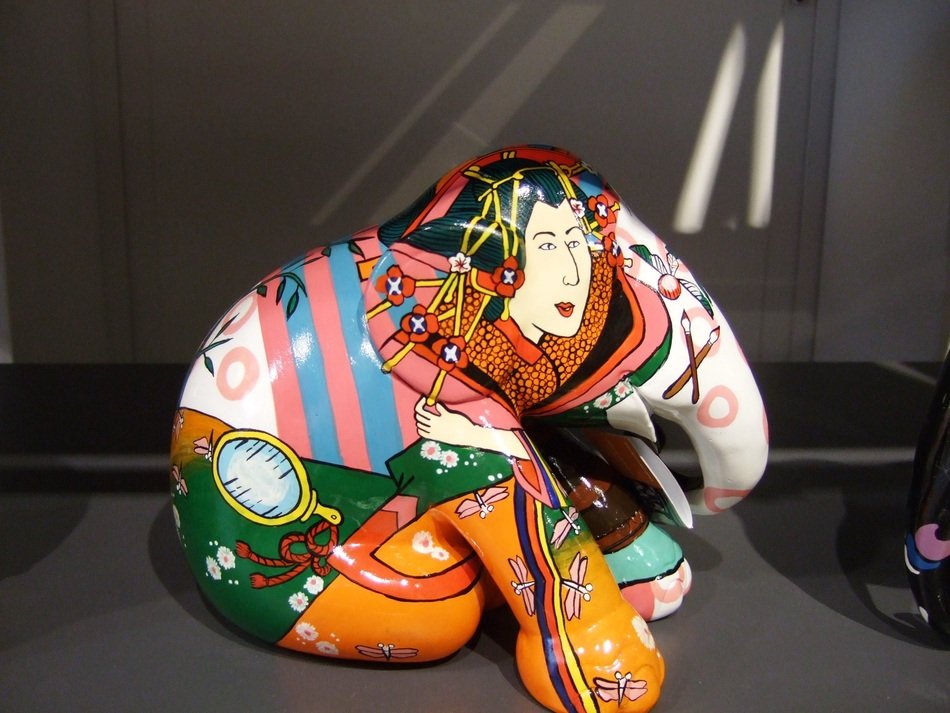 colorful elephant figure in Japan