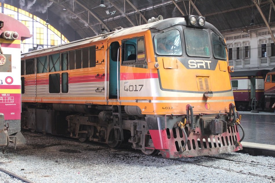 historic locomotive at the train station