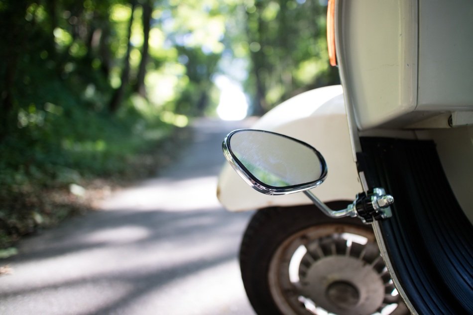 closeup photo of Rearview mirror on vehicles