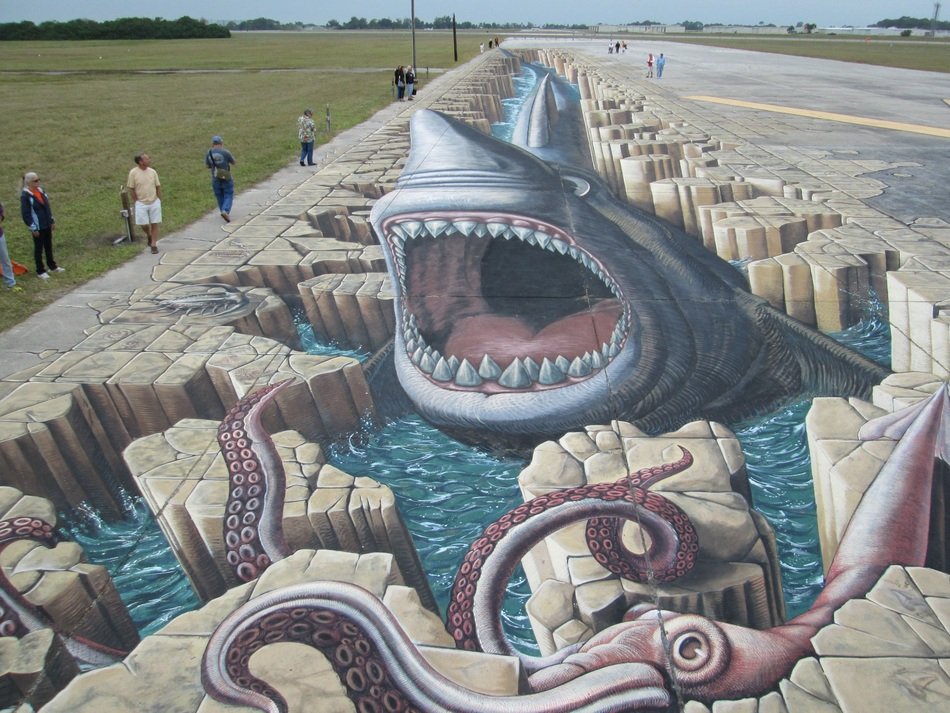 3D drawing on the road