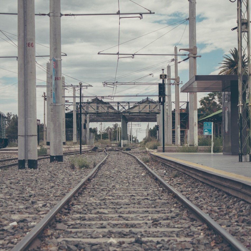 Beautiful landscape with the railway track