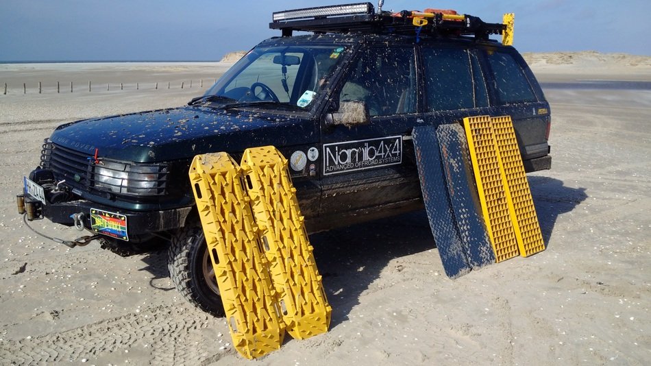 Land Rover on the beach