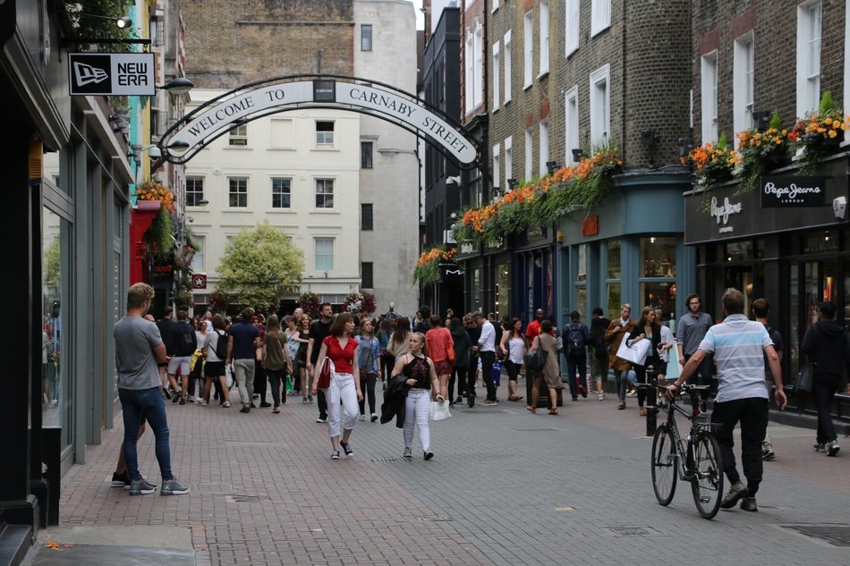people on carnaby street in london