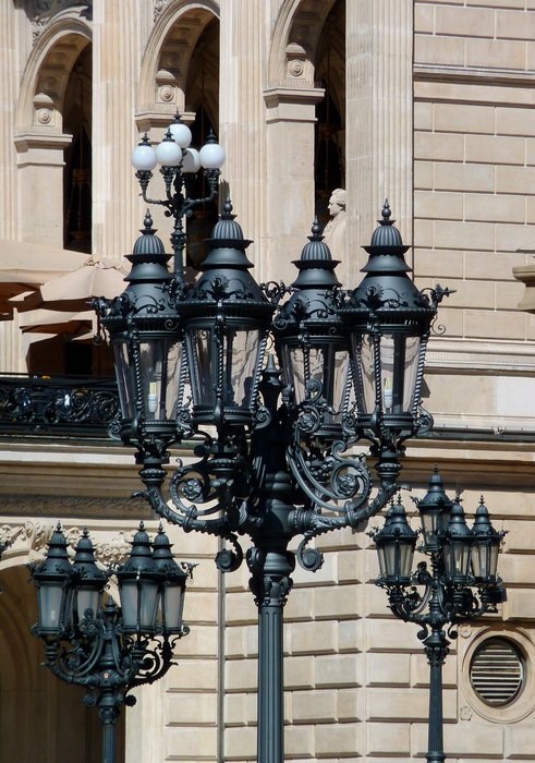 Black beautiful candlesticks on the street