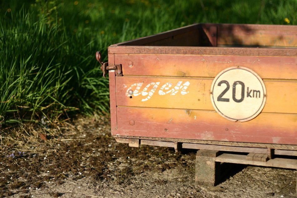 wooden transport box among nature