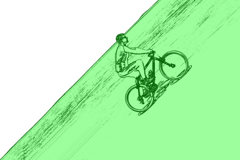 cyclist on the mountain as a graphic image