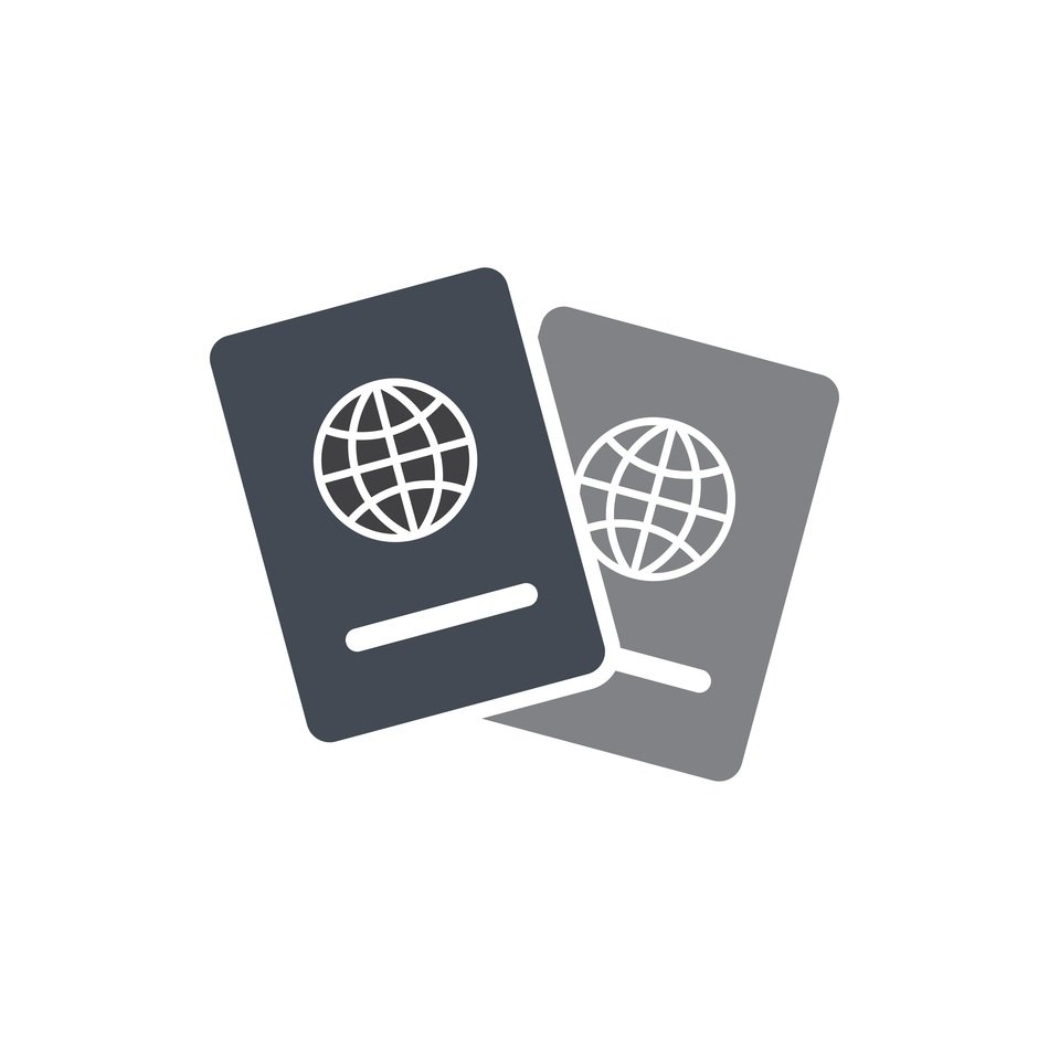 passports with visas as a graphic image