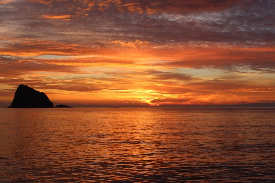 Landscape of the Sunset on a sky
