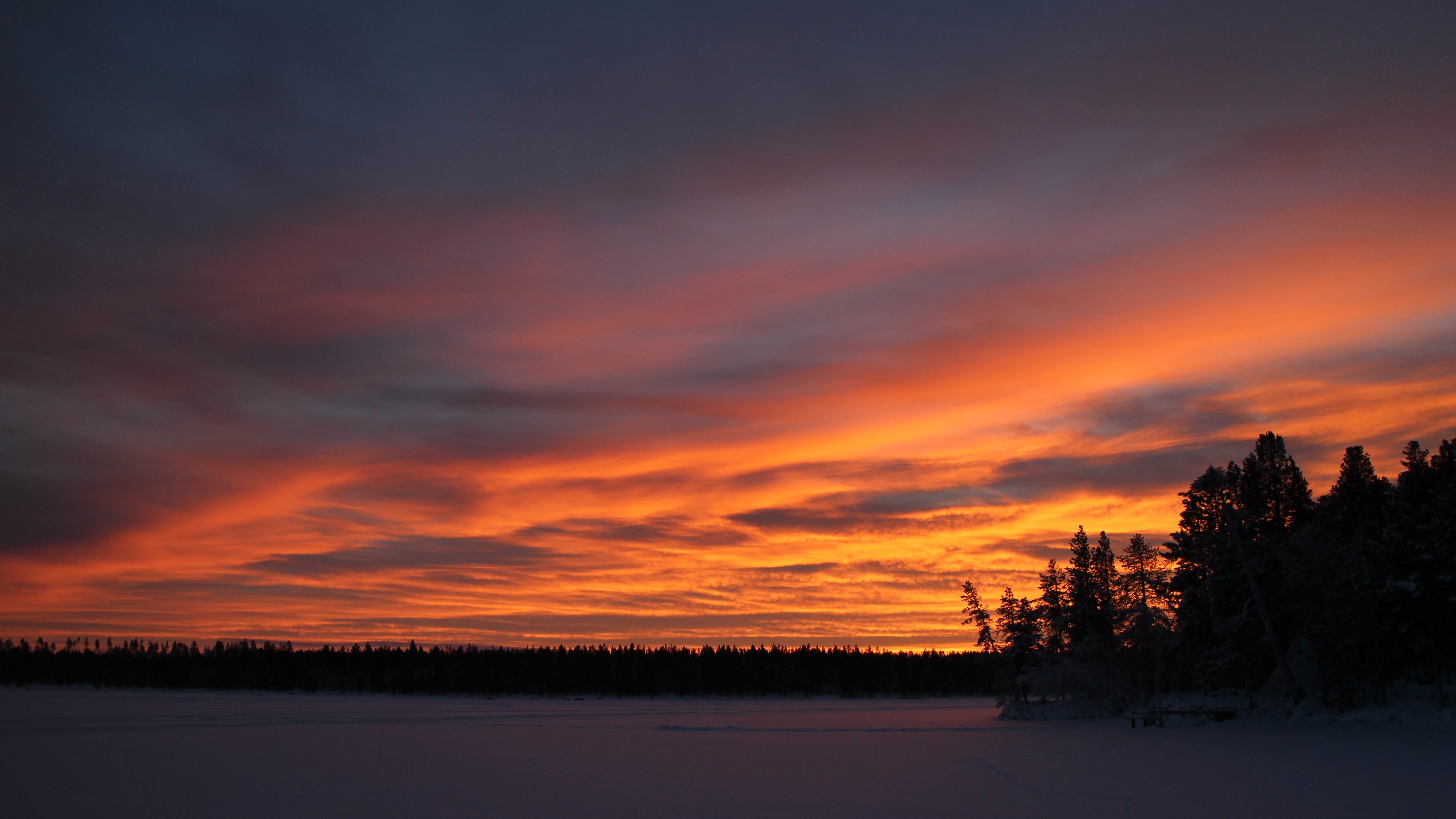 Sunset Sky Winter free image download