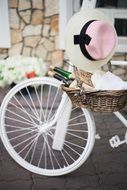 Beautiful white bike with the white wheel