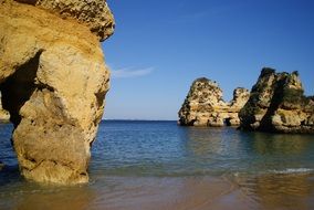 stones in the water on the west coast in portugal