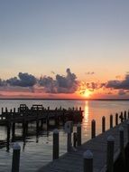 Landscape of pier at the sunset