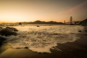 Golden Gate Bridge in the peaceful evening