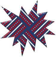 red blue white Patriotic Promotional Ad Sticker