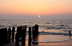 sunset over the coast of sylt island