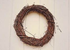 wreath of dry branches as a decoration