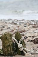 thick rope on the beach