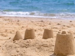 sand castles on a beach