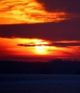 Sunset Wintry Afterglow