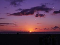 deep purple Sunset, netherlands