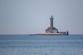 Lighthouse on island in Sea, Croatia