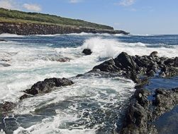 rocky coast of the Azores