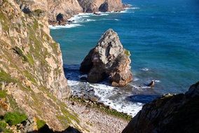 panoramic view of the cliffs of the promontory in portugal