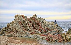 landscape of the Rock on a Sea Beach