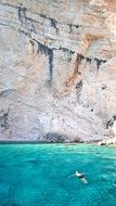 Swimming in a blue watered ocean