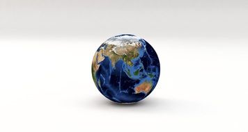 australia on the world globe