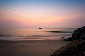 pink sunrise over thailand coast