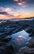 clouds in the beach waters in spain