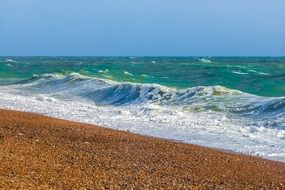 turquoise waves of the ocean surf