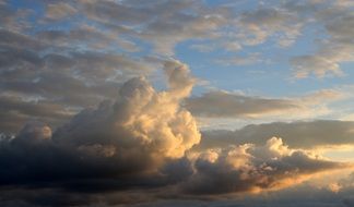 grey clouds at sunset