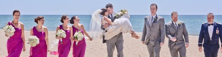 wedding on a beach on a sunny day