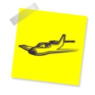 Private Jet, drawing on yellow paper