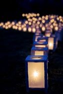 christmas glowing lanterns In the dark