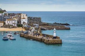 Smeaton's pier is located the northern side of St Ives